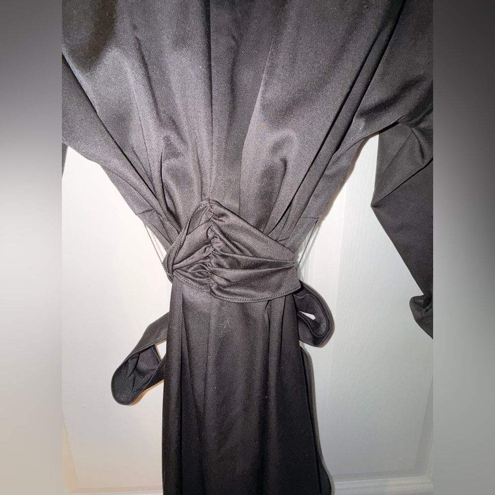 ANTONIO MELANIE Roxanne Point Collar Ruched Tie Waist Button Front dress Size: 0 - Picture 9 of 9